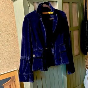 Joseph Magnin womens Velveteen navy jacket. Worn once